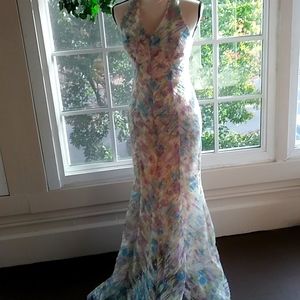 Floral  Mermaid Prom Dress